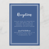 シンプル結婚披露宴クラシックブルーホワイトフレーム エンクロージャーカード (正面)