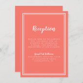 シンプル結婚披露宴コーラル&ホワイトフレーム エンクロージャーカード (正面/裏面)