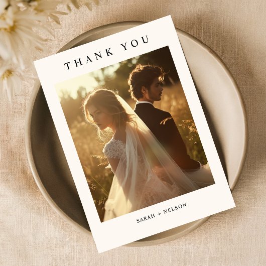 シンプル結婚披露宴テーブル写真 サンキューカード