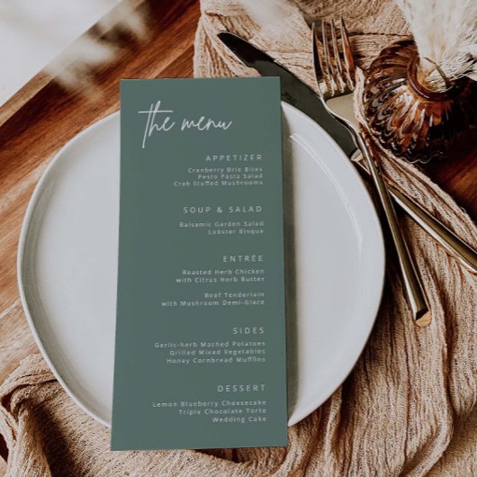 シンプル結婚披露宴パーティーディナフォーマルーメニュー メニュー