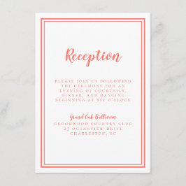 シンプル結婚披露宴フレームコーラルホワイト エンクロージャーカード