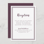 シンプル結婚披露宴フレーム紫白 エンクロージャーカード (正面/裏面)