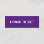 シンプル結婚披露宴ホワイトパープルドリンクチケット スキニー名刺 (裏面)