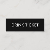 シンプル結婚披露宴ホワイトブラックドリンクチケット スキニー名刺 (裏面)
