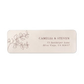 シンプル結婚書素朴の差出人住所 ラベル (正面)