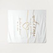 シンプル結婚歓迎の背景 タペストリー (正面(横))