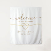 シンプル結婚歓迎の背景 タペストリー (正面)