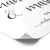 シンプル結婚歓迎サイントレンディー書 ポスター (角)