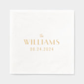 シンプル結婚氏 箔ナプキン (正面)