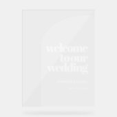 シンプル結婚澄ん大歓迎 アクリルサイン (正面)