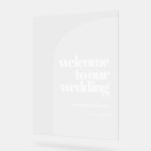 シンプル結婚澄ん大歓迎 アクリルサイン (傾斜)