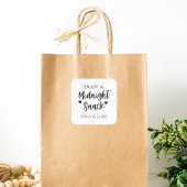 シンプル結婚真夜中のスナック好きステッカー スクエアシール