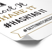 シンプル結婚素朴の5x7ハッシュタグ記号 ポスター (角)