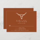 シンプル結婚素朴スカルラスト結婚ズ 出欠カード (正面/裏面)