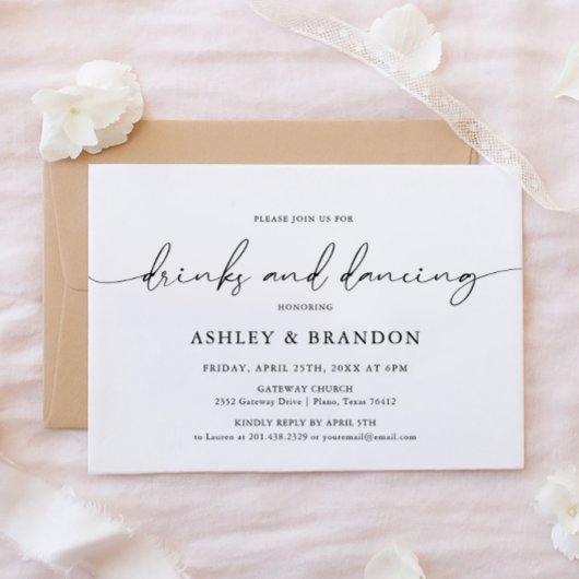 シンプル結婚素朴リハーサルディナー招待状 招待状