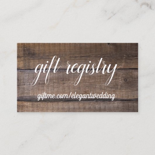 シンプル結婚素朴木のギフト登録証 名刺 (正面)