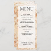 シンプル結婚素朴木の樹皮カスタマイズ可能 メニュー (正面/裏面)