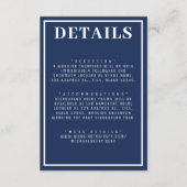 シンプル結婚航海のブルー縁どズ エンクロージャーカード (正面)