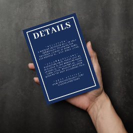 シンプル結婚航海のブルー縁どズ エンクロージャーカード