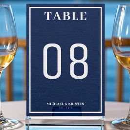 シンプル結婚航海のブルー縁どズ テーブルナンバー