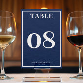 シンプル結婚航海のブルー縁どズ テーブルナンバー