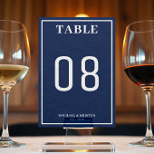 シンプル結婚航海のブルー縁どズ テーブルナンバー