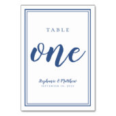 シンプル結婚表の番号1青と白 テーブルナンバー (裏面)