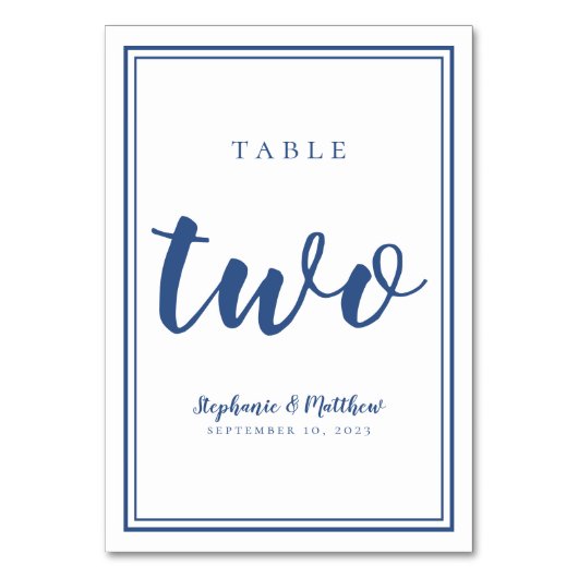 シンプル結婚表の青と白2 テーブルナンバー (裏面)