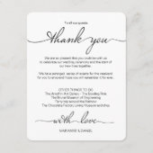 シンプル結婚週末の旅程お気に入りバッグへようこそ エンクロージャーカード (裏面)