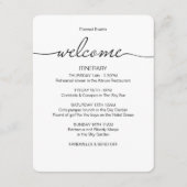 シンプル結婚週末の旅程お気に入りバッグへようこそ エンクロージャーカード (正面)