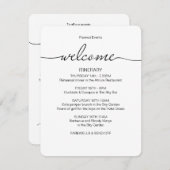 シンプル結婚週末の旅程お気に入りバッグへようこそ エンクロージャーカード (正面/裏面)