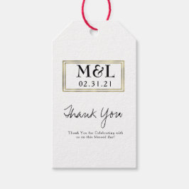 シンプル結婚金ゴールド角フェイク形 ギフトタグ