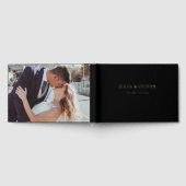 シンプル結婚Guestbookリネン結婚ズゲストFo ゲストブック (全面)