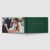 シンプル結婚Guestbookリネン結婚ズゲストFo ゲストブック (全面)