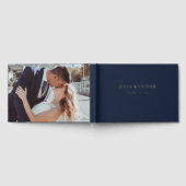 シンプル結婚Guestbookリネン結婚ズゲストFo ゲストブック (全面)