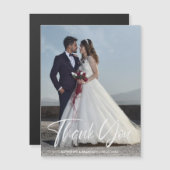 シンプル結婚Photo Thank You Magnetic Card (正面/裏面)