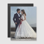 シンプル結婚Photo Thank You Magnetic Card (正面/裏面)