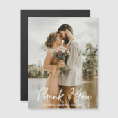 シンプル結婚Photo Thank You Magnetic Card (正面/裏面)