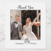 シンプル結婚Photo Wine Labelとユー感謝してい文字 ワインラベル (シングルラベル)