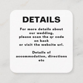 シンプル結婚QRコード エンクロージャーカード