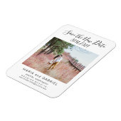 シンプル結婚Scriptの新しい日付き写真 マグネット (左側)