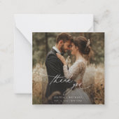 シンプル結婚Scriptモダンの写真あり ノートカード (正面)