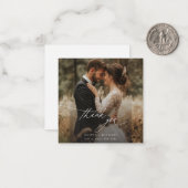 シンプル結婚Scriptモダンの写真あり ノートカード (正面/裏面インサイチュ)