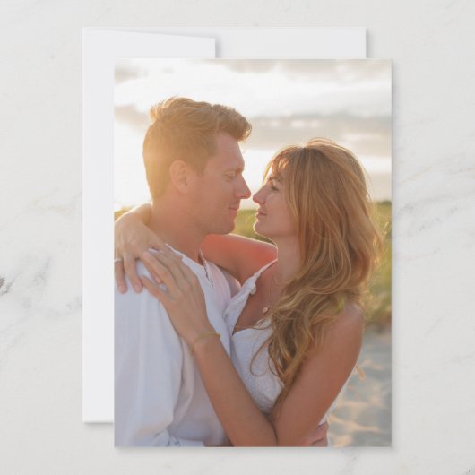 シンプル結婚Scriptモダン Photo日付を保存 セーブザデート (裏面)