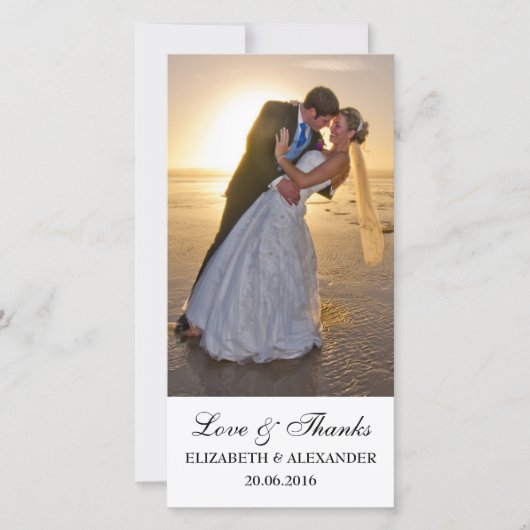 シンプル結婚Thank You Photo Card サンキューカード (正面)