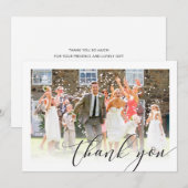 シンプル結婚THANK YOU photos 縁ど エレガント サンキューカード (正面/裏面)