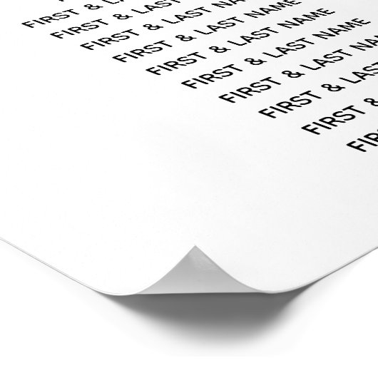 シンプル絵を描線とハート結婚の座席表 ポスター (角)