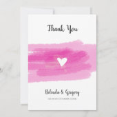 シンプル絵を描線とハート結婚ズ サンキューカード (裏面)