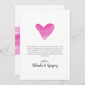 シンプル絵を描線とハート結婚ズ サンキューカード (正面/裏面)