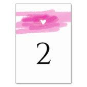 シンプル絵を描線とハート結婚ズ テーブルナンバー (裏面)